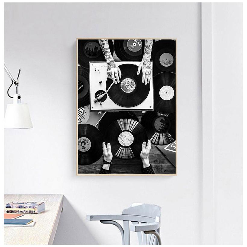 Энтузиасты виниловых пластинок, настенная живопись, холст, живопись, скандинавские постеры и печать в стиле ретро