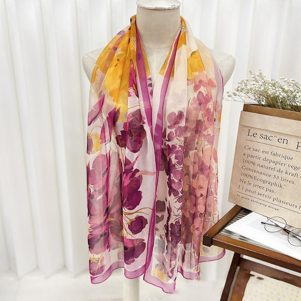 Embroidered Beach Shawl Sun-Resistant Long Wraps Summer Sunscreen Hijab  for Women