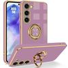 Protective Case - BOOLING - for Samsung Galaxy A55 5G - Shockproof Silicone - Rotating Ring Stand - Purple