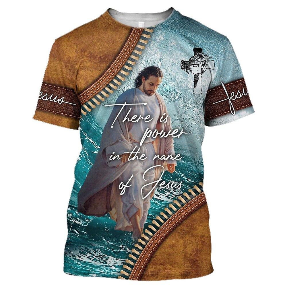 Летние повседневные универсальные мужские футболки с 3D принтом «Иисус Христос», уличная одежда с круглым вырезом и короткими рукавами, футболка большого размера, мужская одежда