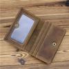 Vintage Crazy Horse Leather Credit Card Holder Wallet Mens Real Cowhide Slim ID VIP Photo Cards Bags Small Change Coins Pouches