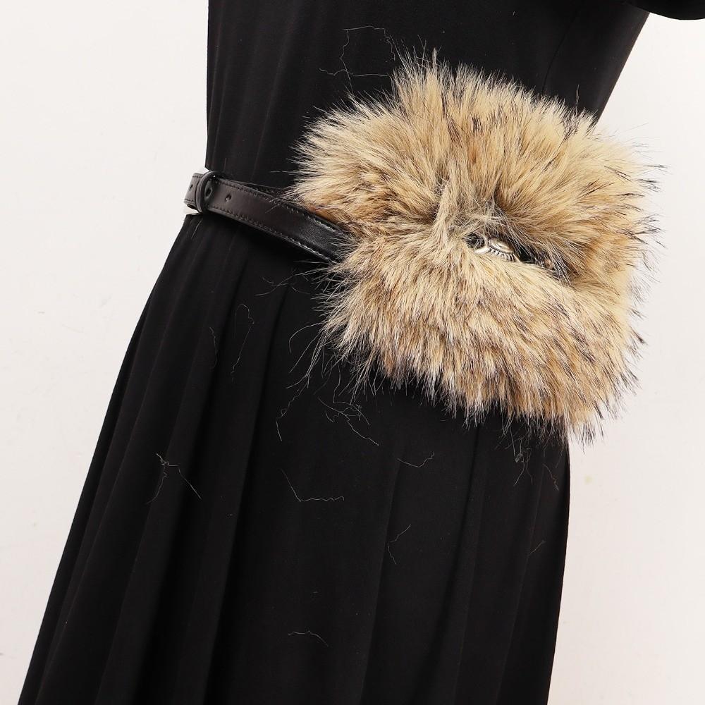PU Leather Leather Fur Belt Spicy Girl Style Y2K Waistband Simple Plush Belt  Female/Girls