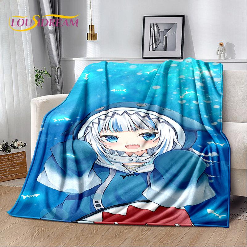 Gawr Gura Hololive милое аниме мягкое плюшевое одеяло, фланелевое одеяло для гостиной, спальни, кровати, дивана, чехол для пикника, детский чехол