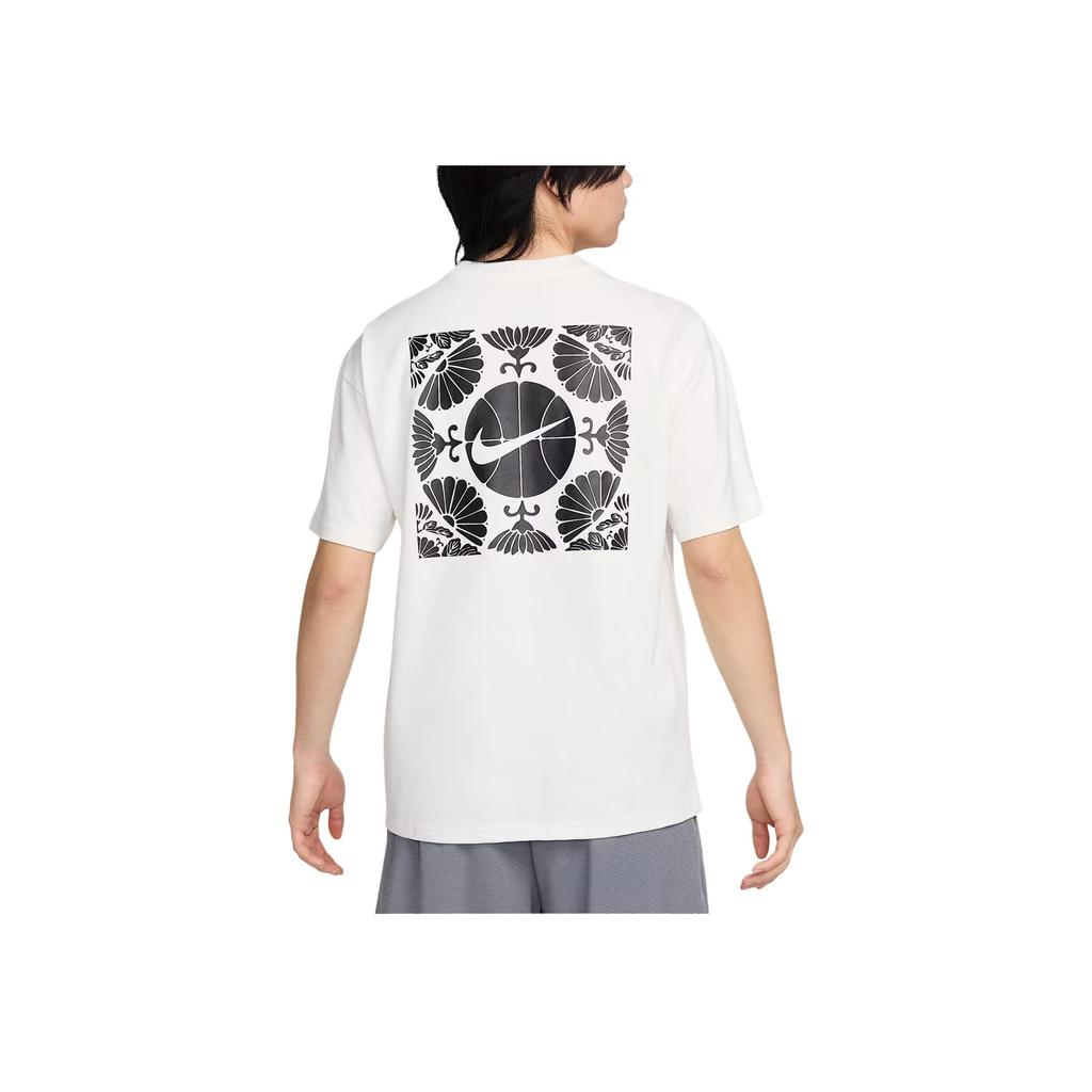 Nike Logo Print Round Neck Pullover Loose Short Sleeve Drop Shoulder T-Shirt Men Tops White FV8399-133