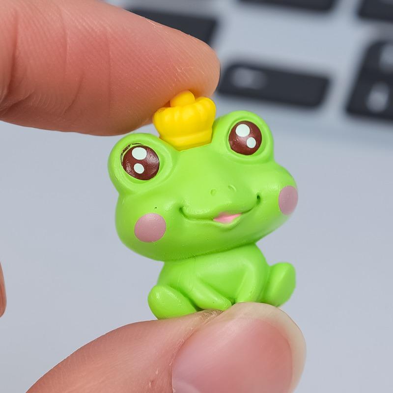 Мини-скульптура Лягушка-принц Креативные украшения для центральной консоли автомобиля, дома, сада, рабочего стола, поделки из мультяшных кукол своими руками, орнамент