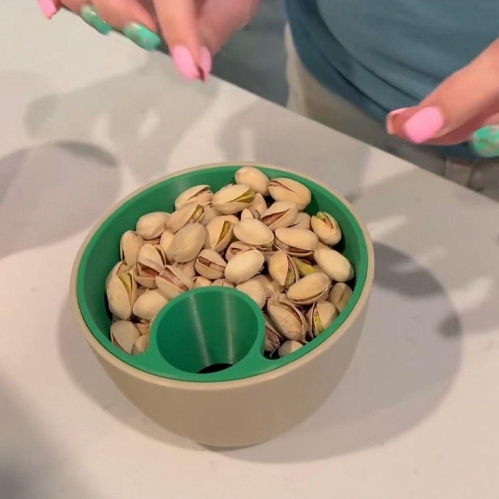 3D Printed Pistachio Bowl Round Nut Shell Storage Holder Versatile Snack Serving Bowl  Cherries
