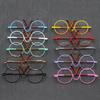 Fashion Suit For 12/18 Inch Small Eyeglass Colorful Miniature Eyewear Metal Frame Dolls Glasses Round-Shaped Clear Lens