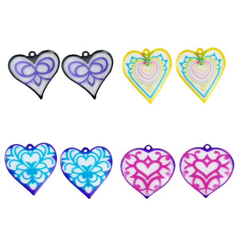 Beautiful Earrings Necklaces Keychains Pendant Mold Flexible Heart Shape Pendant Silicone Mold for Jewelry Studios