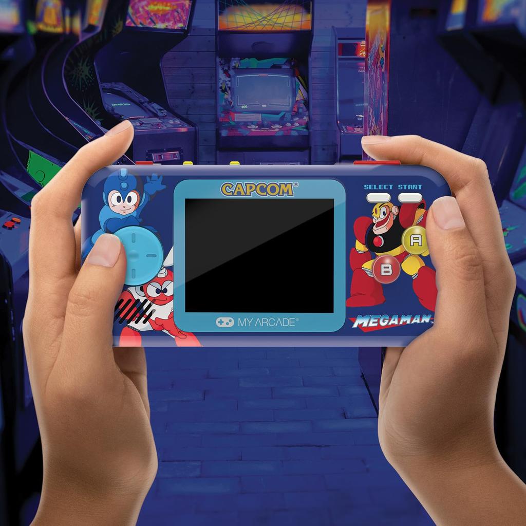 My Arcade Mega Man Pocket Player Pro: Портативная видеоигровая система с 6 играми, цветным дисплеем 2,75 дюйма, эргономичным дизайном