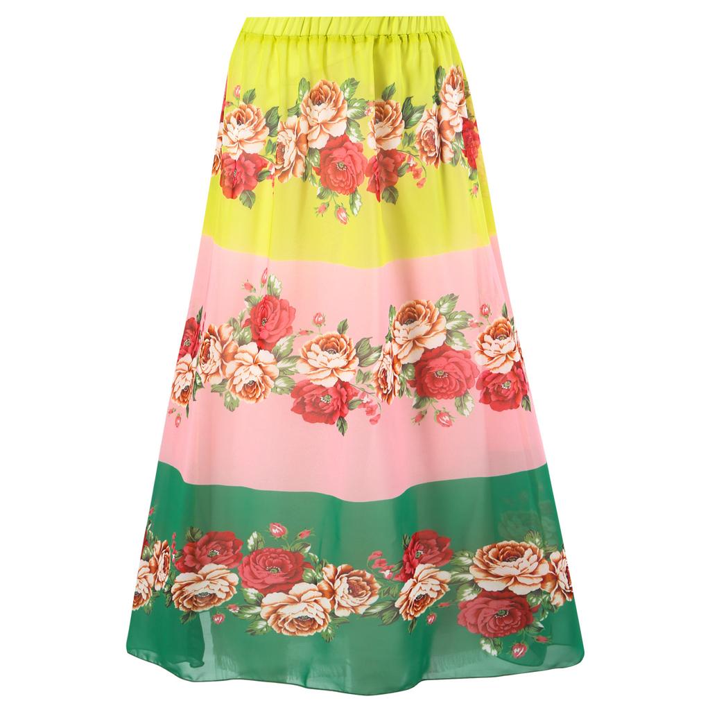 New Sexy One-piece Swimsuit Women's Printed Two-piece Chiffon Skirt Swimsuit Set