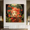 Surrealist Female Portrait Oil On Canvas Wall Art Fantastic Fantasy Fish and Girl Poster Printed Living Room Home Decor
