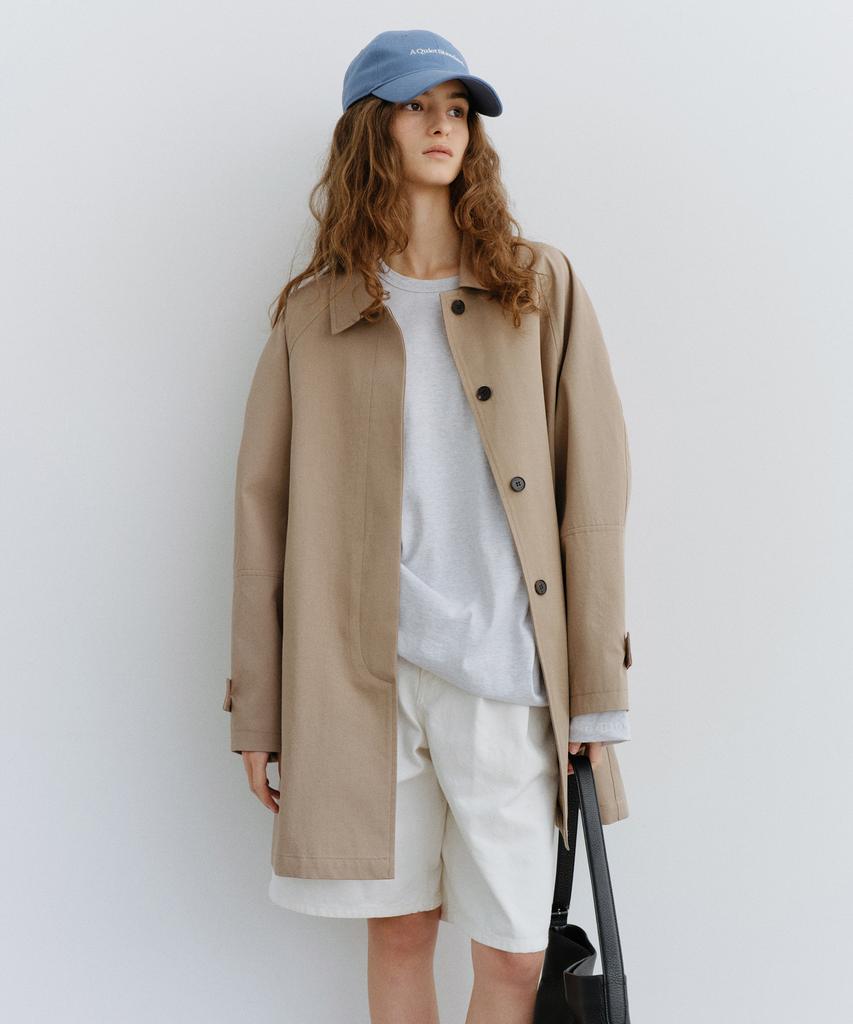 URAGO Hidden Button Half Trench Coat