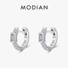 Exquisite Rectangle Clear Zirconia Earring 925 Sterling Silver Sparkling Simple Hoop Earrings For Women Wedding Jewelry