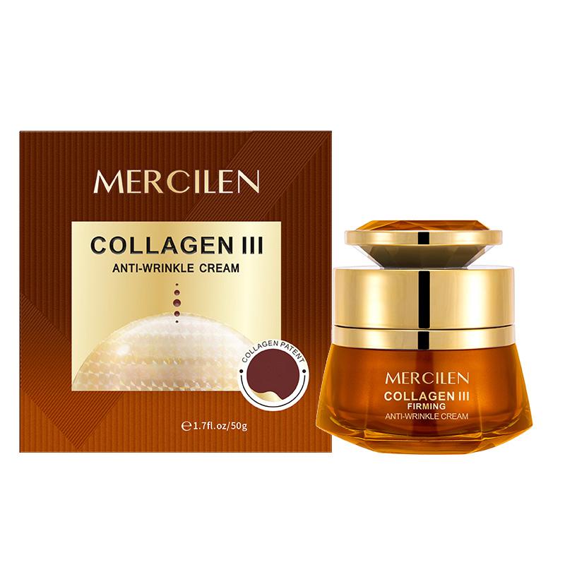 MERCILEN Type III Collagen Gold Diamond Sculpting Anti-Wrinkle Cream 50g Elastic Moisturizing Facial Care Moisturizer