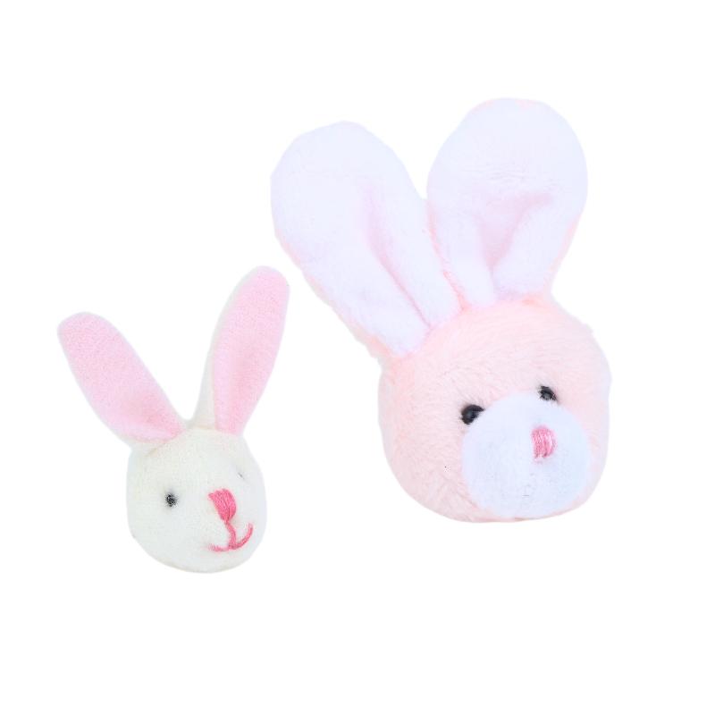 Mini Cute Bunny Head Plush Dolls 5Pcs Fluffy Rabbit Ornaments for DIY Scrapbooking Brooch Making Craft Decor Supplies