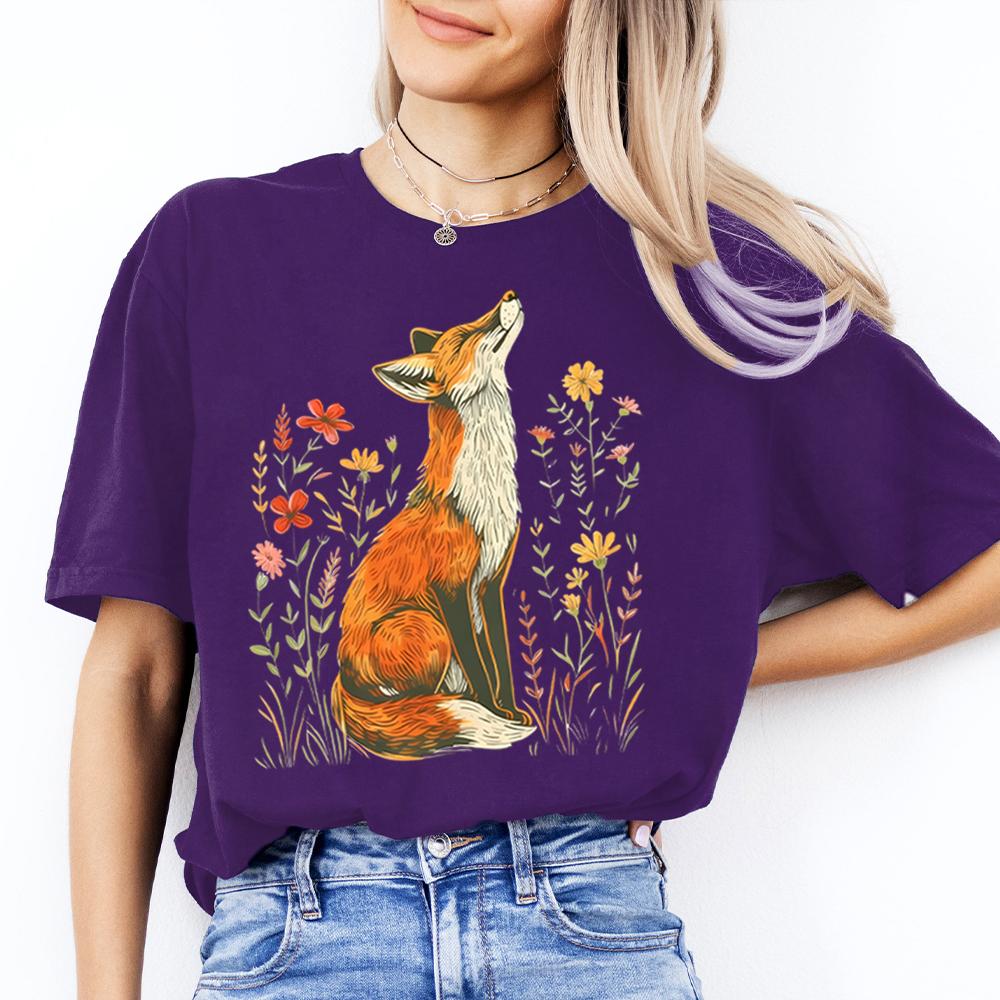 Винтажная рубашка с полевыми цветами и лисой Comfort Shirts Light Academia Cottagecore Forestcore причудливая рубашка повседневная повседневный топ Y2K уличная одежда