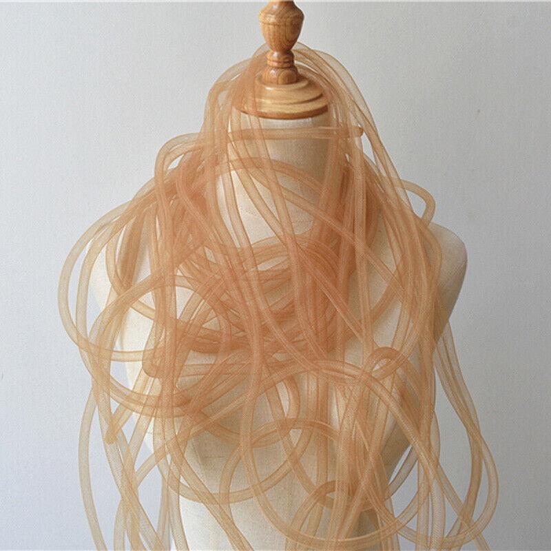 10 мм Трубчатая Конская Щетина Кринолиновая Трубка Кринолиновая Сетчатая Ткань Отделка для DIY Аксессуаров для Волос Эластичная Скрученная Гибкая Сетчатая Ткань