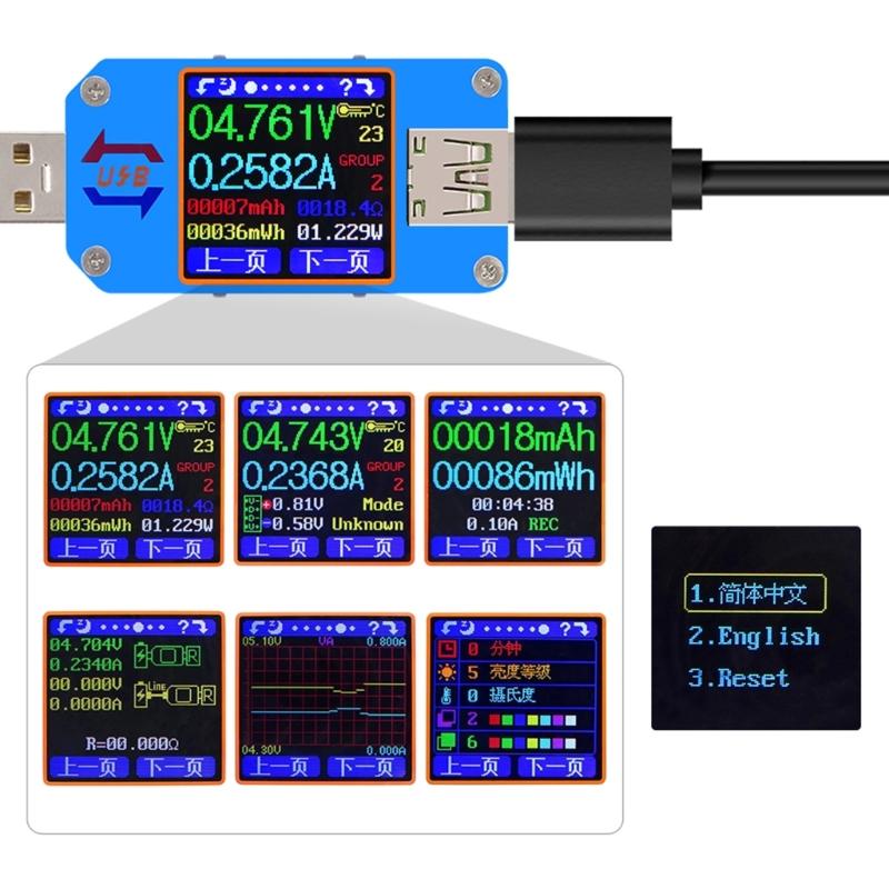 USB Power Meter 4-24V 5A LCD USB Voltage Current Display USB Tester Multimeter USB Current Meter Tester LCD Display