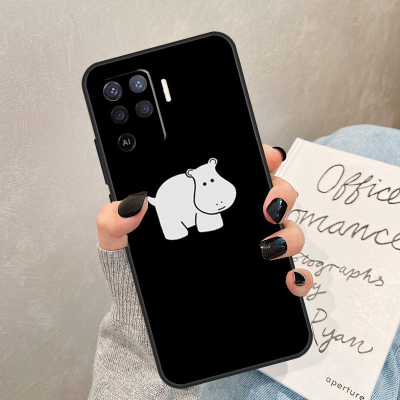 Чехол с рисунком бегемотов для Oppo A40 A60 A80 A78 A38 A18 A98 A58 A96 A76 A16 A94 A74 A54 A15 A17 A57 A77 A5 Pro