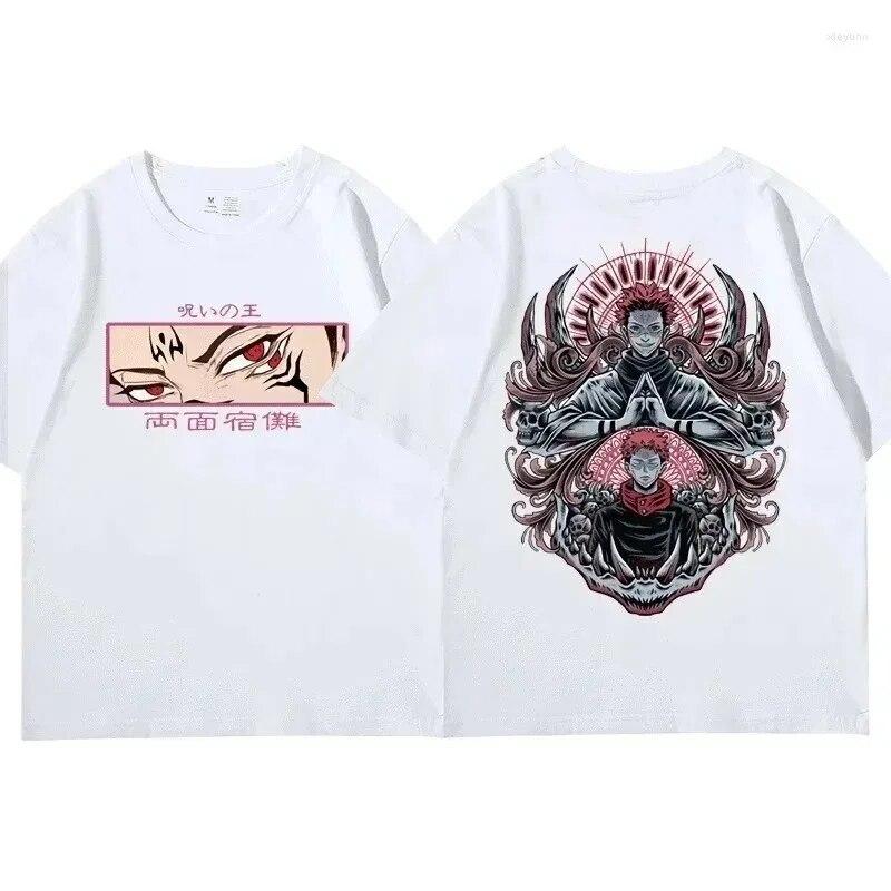 Unisex Vintage Extra Large Cotton T-Shirt Anime Jujutsu Kaisen Ryomen Sukuna T-Shirt Comic Graphic Print T-Shirt Short Sleeve Top