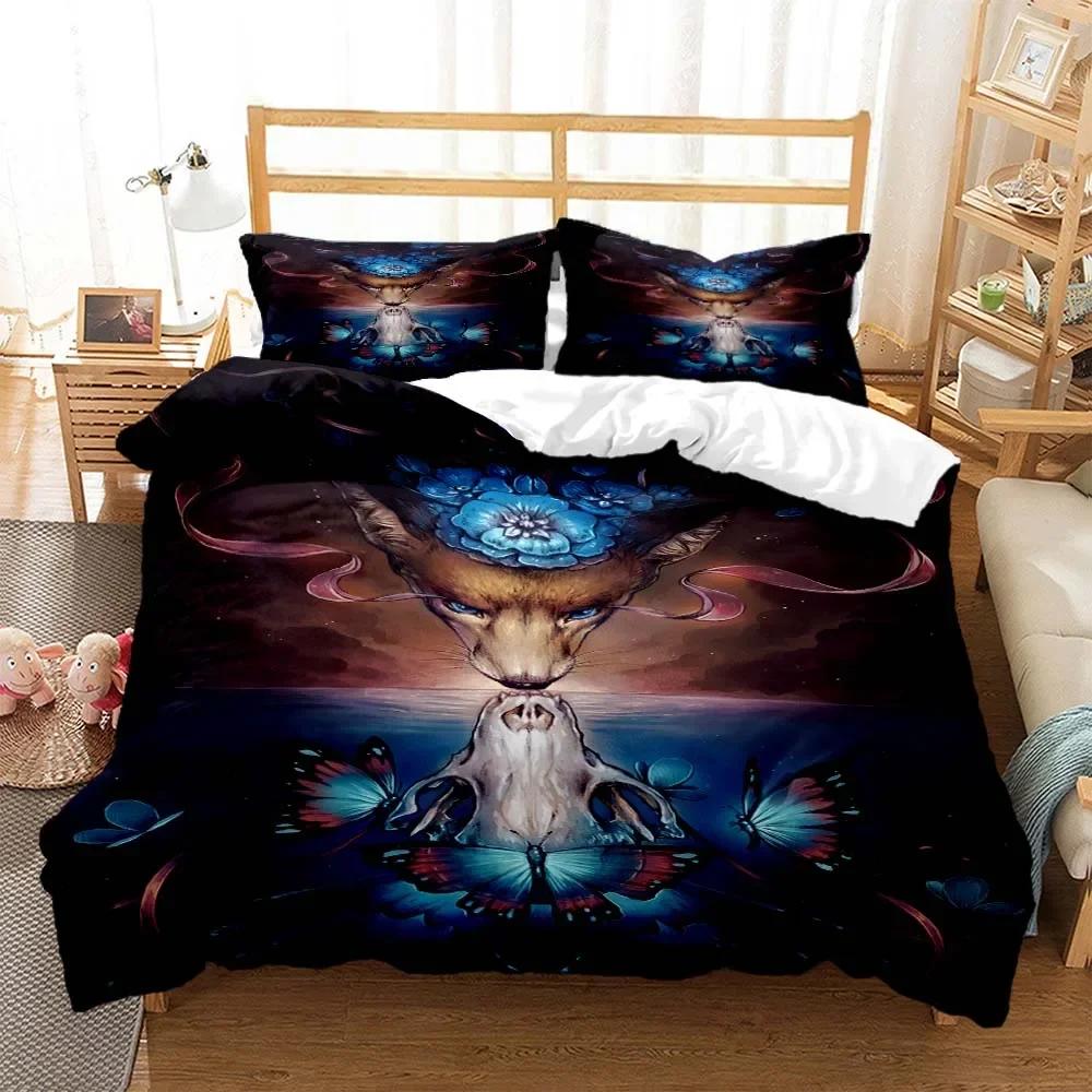 Wolf Digital Print Comfortable Duvet Quilt Cover Pillowcase Bedding Set Children Bedroom Decoration Home Textile