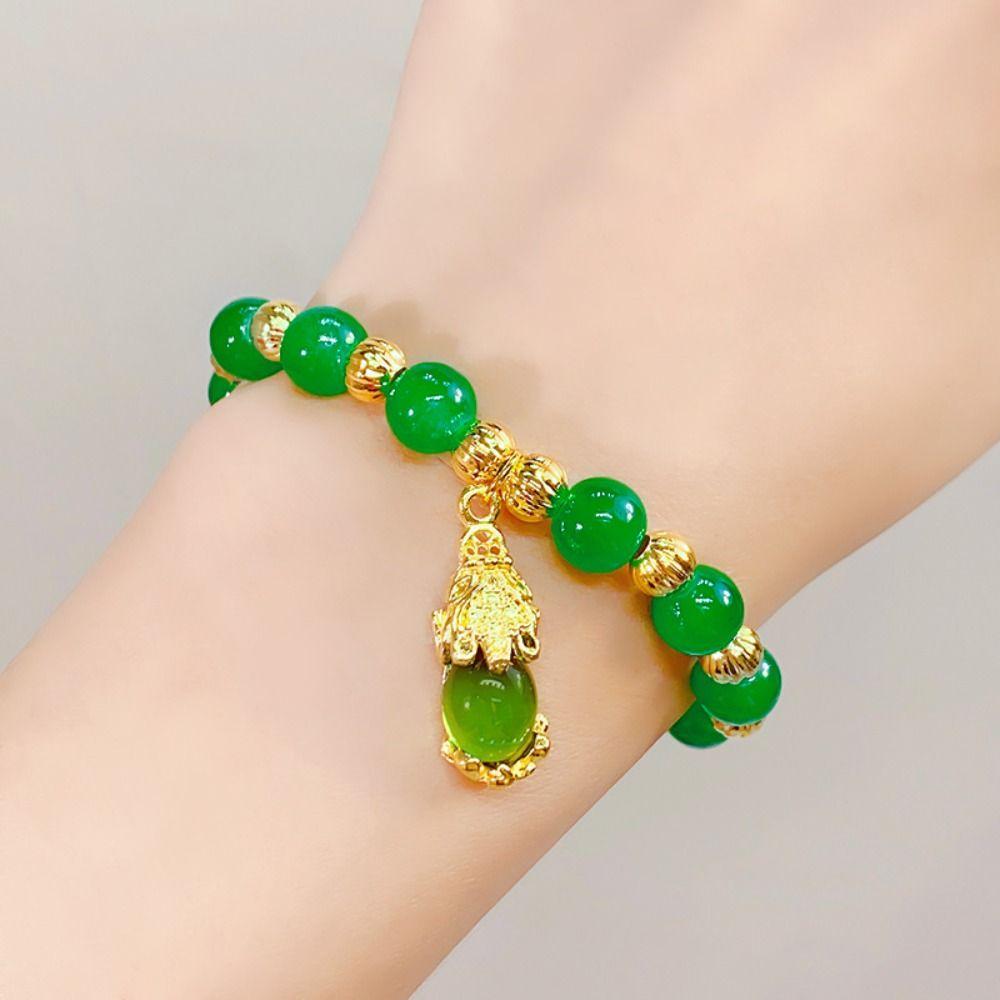 Винтажный браслет из имитации мраморного камня, нежные браслеты с бусинами, браслет с подвеской Пиксю, мужской, женский