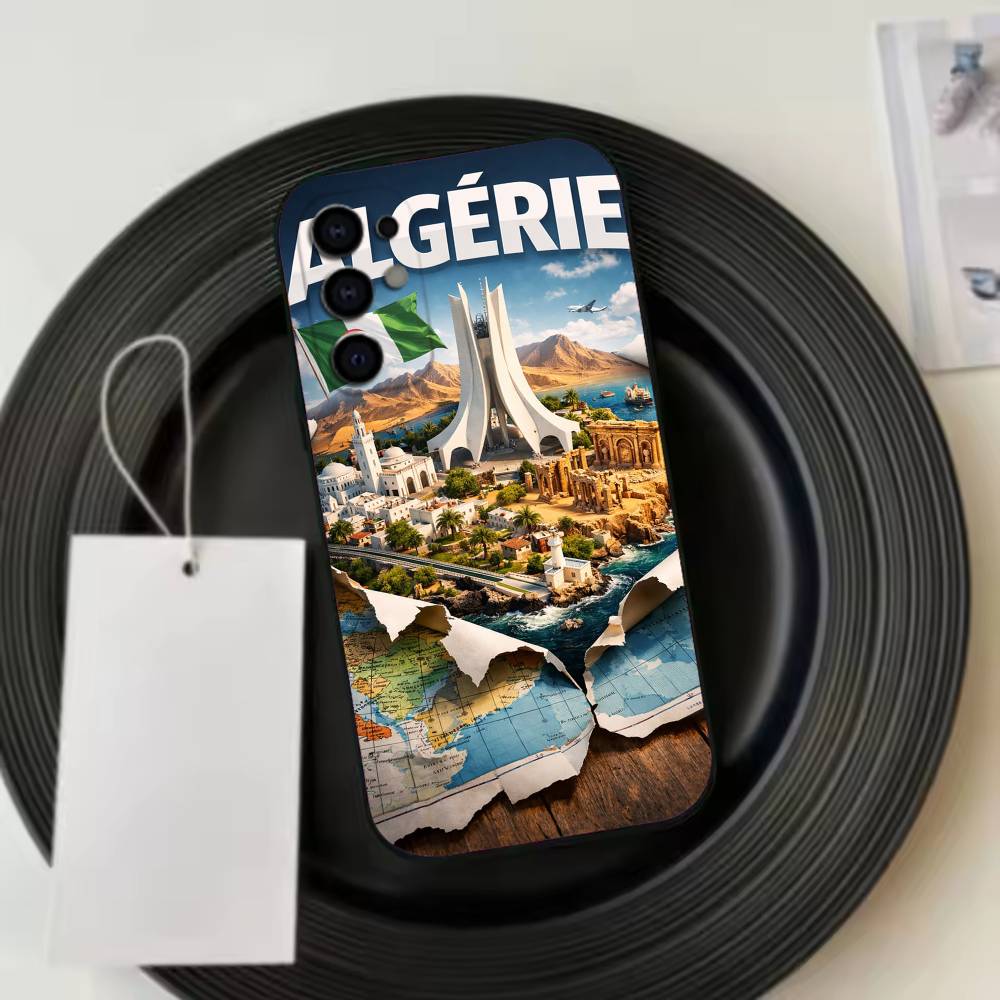 Algeria F-Flag  Phone Case Black Silicone Soft For Samsung S25,S24,S21,S22,S23,S30,Ultra,S20,Plus,Fe,Lite