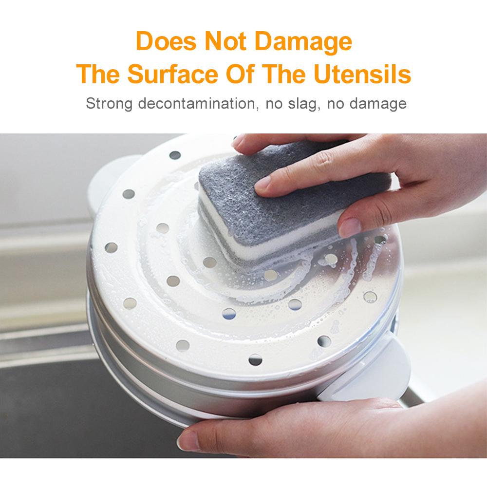 20 шт., губка для мытья посуды, бытовая двухсторонняя щетка для мытья посуды, кухонная чистка по дому, закругленная