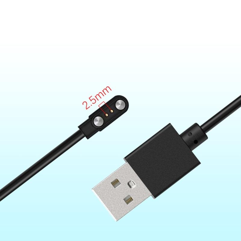 2-пиновый прочный магнитный зарядный кабель USB-линия шнур веревка черная для Willful IP68/Willful Смарт-часов