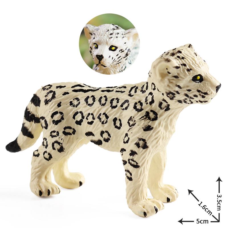 Oenux African Wild Animals Simulation Savage Cheetah Snow Leopard Jaguar Action Figure Figurines PVC Model Educational Kid Toys