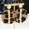Fashionable Leopard Print Geometric Earrings for Women