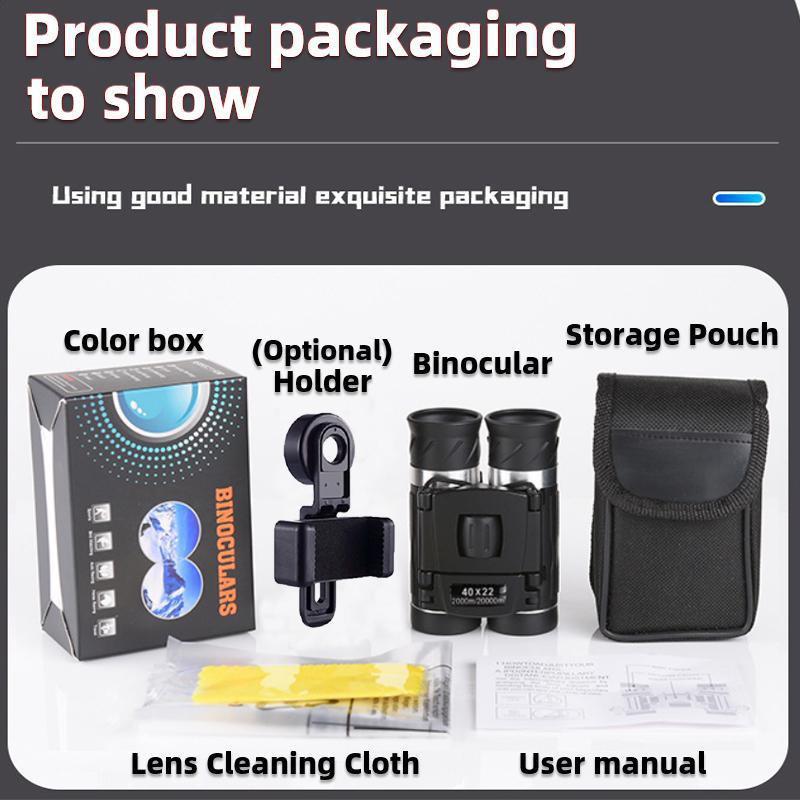 Binoculars Long Range Hd Folding Low Light Night Vision 4k Telescope For Hunting Tourism Outdoor