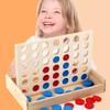 Wooden 4 Chess Connected Line Game Board Children Puzzle Toy For Brain Development