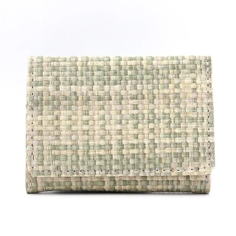 New Fashion Woven Pattern PU Folding Wallet for Women Multifunctional Short Coin Purse Multi-card Slot Card Holder ID Bag