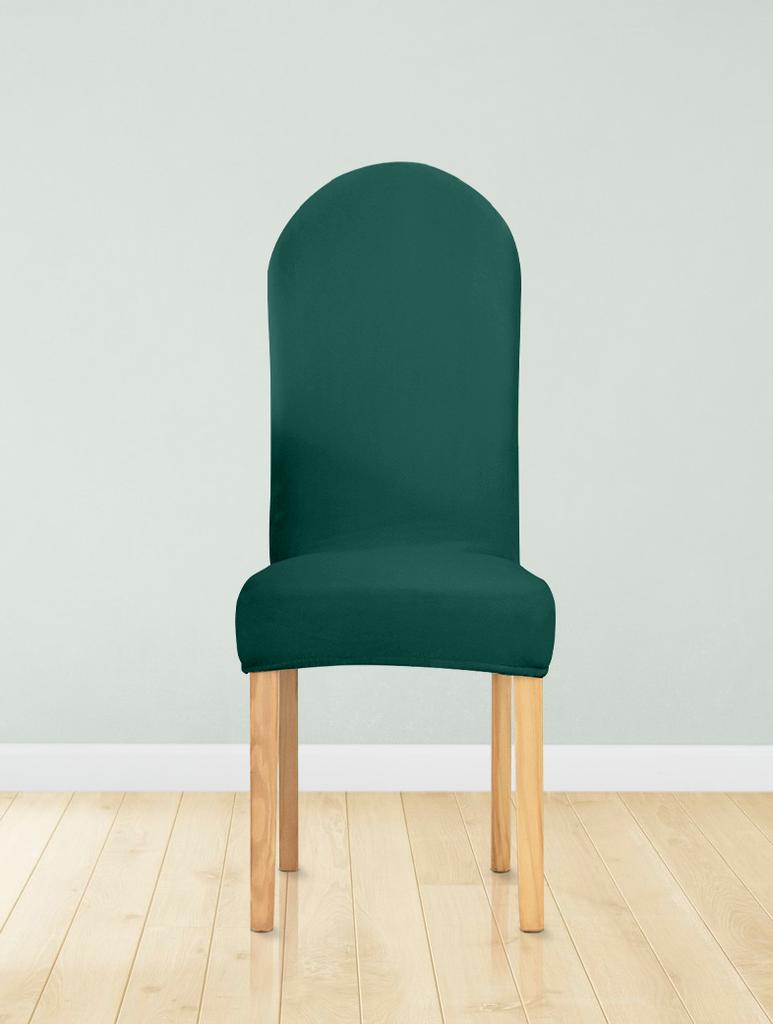 Cover Chair Rounded Backrest Bottle Green Velvet