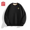 MINISO Men's Plush Lamb Fleece Round Neck Pullover Hoodie