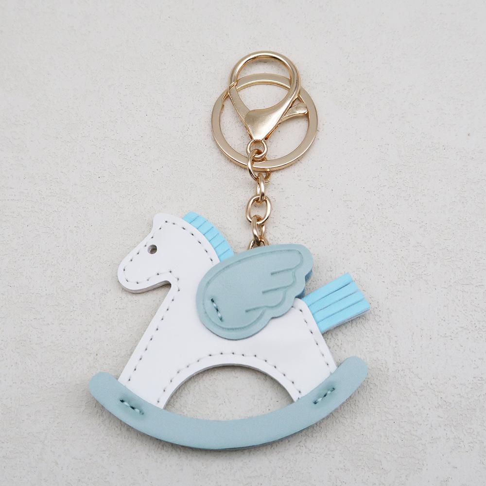 Women's Bag Charm Decoration Bag Pendant Cartoon Rocking Wooden Horse Women's Leather Bag Charm Key Chain Cute Bag Accessories Gifts