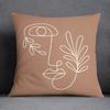 Abstract Brown Flower Decorative Pillowcase Living Room Office Ornaments Home Pillowcase