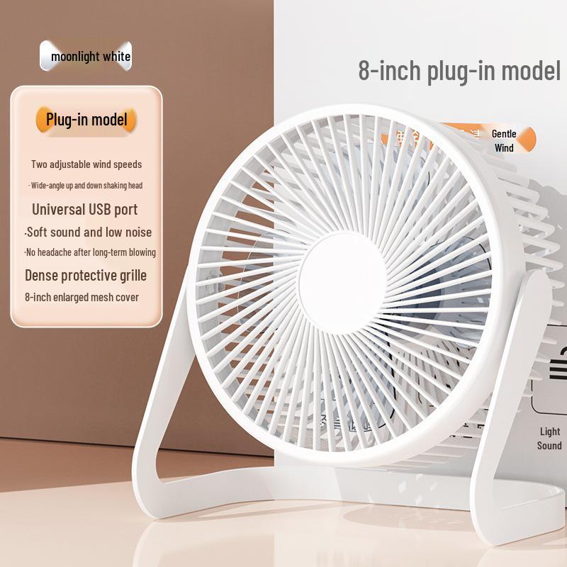Energy-Saving USB Mini Desk Fan - Available in 5", 6", 8" Sizes - Quiet Operation for Home, Office, or Student Desk