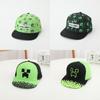 Minecraft Pattern Kids Baseball Cap With Sunshade Wide Brim For Summer Sun Protection