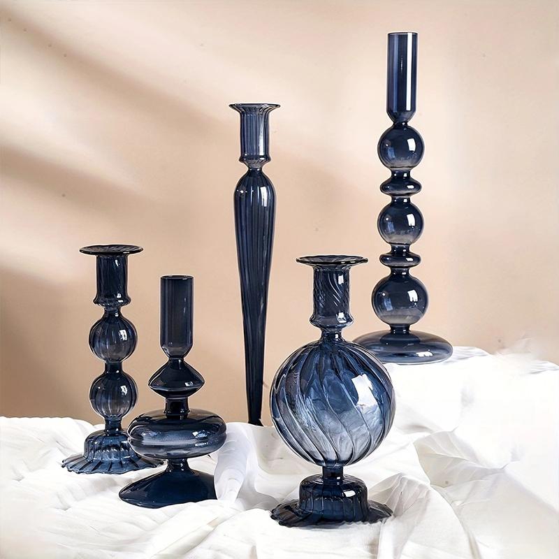 1шт стеклянная ваза гостиная столовая настольное украшение премиум-класса подсвечник композиция свет роскошный стиль мульти-стиль