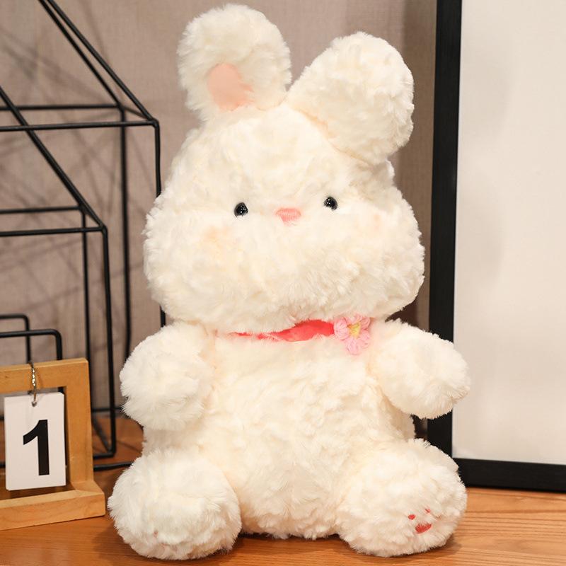 Milk Covered Rabbit Plush Doll, Cute Flower Rabbit Pillow, Children's Comfort and Companion Doll