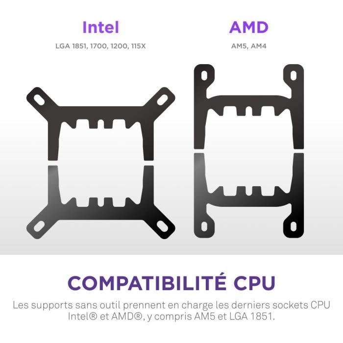 Watercooling - NZXT - RL-KR360-W2 - Kraken Plus 360 RGB - Customizable 1.54" square screen and RGB fans - White