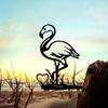 Flamingo On Branch Steel Silhouette - Metal Wall Art for Home, Garden, Yard, Patio, Outdoor Statue Stake, Perfect Birthday Gift