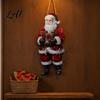 Wall Decor for Christmas Vintage Door Welcome Sign Rustic Santa Claus Snowman Wooden Large Holiday Hanger Wreath Farmhouse Decorative Plaque Indoor