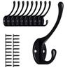 1/6/10 Package for Hanging Black Wall Hooks, Metal-coated, Wall-mounted Cubicle Accessories, Heavy Door Hangers for Towels