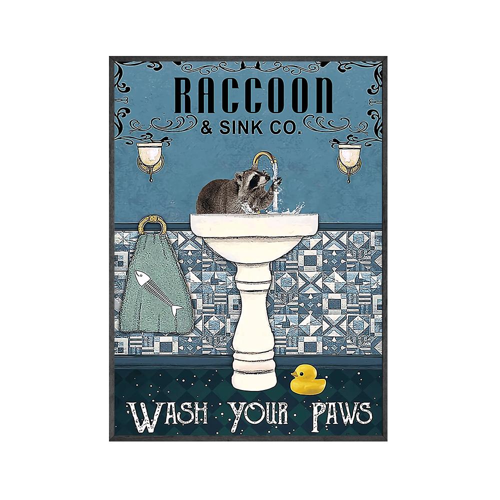 Кошка Русалка Мопс Енот Панда Жираф Ванна Настенная Живопись Печать Холст Картина Скандинавский Постер Настенные Картины Детская Комната Туалет Декор