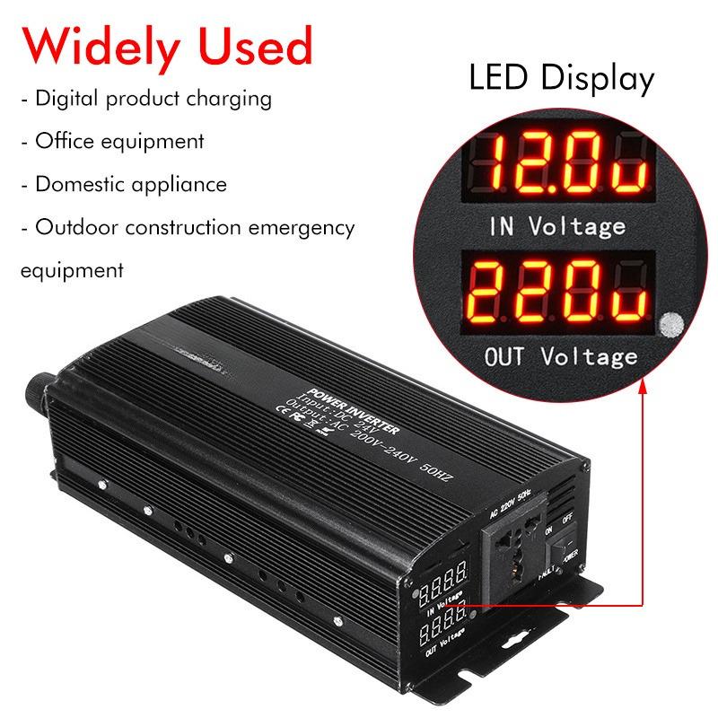 Power Inverter AC 110V/220 Volt DC 12V/24V 7000W LED Display Car Adapter Charge Converter Modified Sine Wave Transformer
