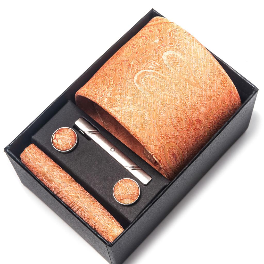 Галстук мужской деловой подарочный набор из шести предметов в полоску сетчатый цвет ручной работы 8 см с подарочной упаковкой