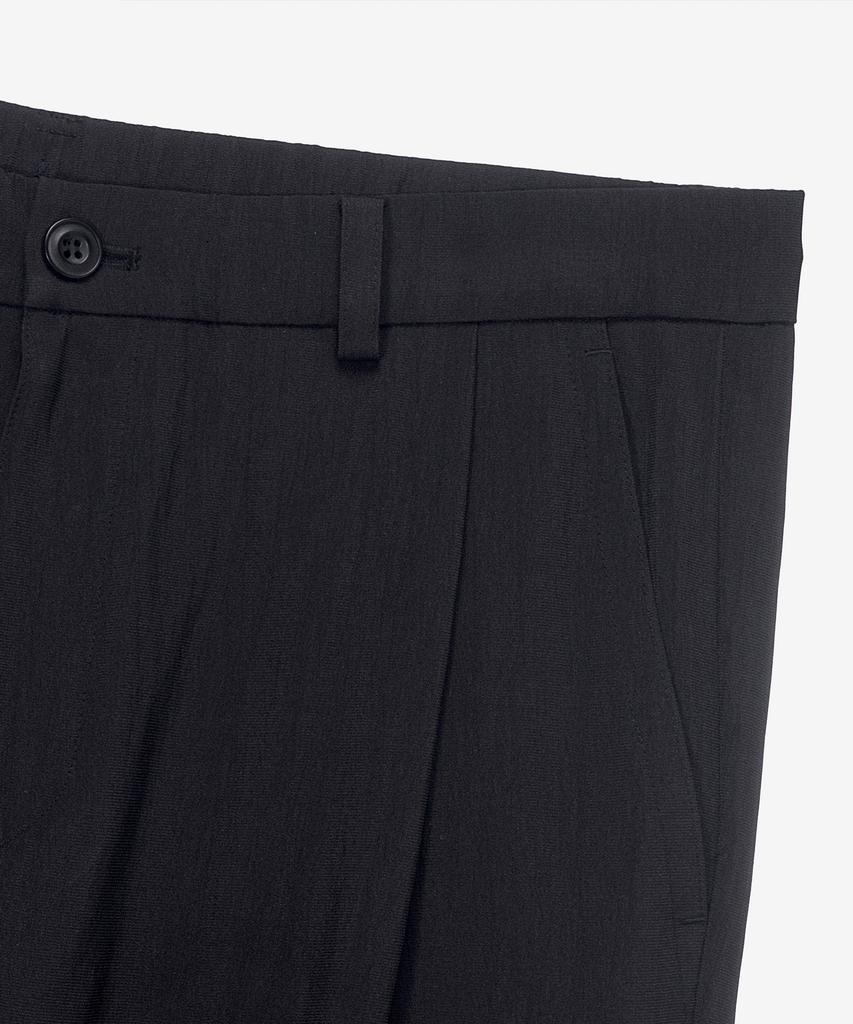 MINDBRIDGE [Couture] Black Wide Single-Pleat Washered String Full Elastic Waist Pants